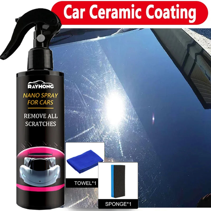 Nano Liquid Coating - เคลือบเซรามิกสำหรับรถยนต์ สเปรย์แว็กซ์เคลือบเงาคริสตัล นาโน ไฮโดรโฟบิก ป้องกันคราบสกปรก ผลิตภัณฑ์ทำความสะอาดรถยนต์